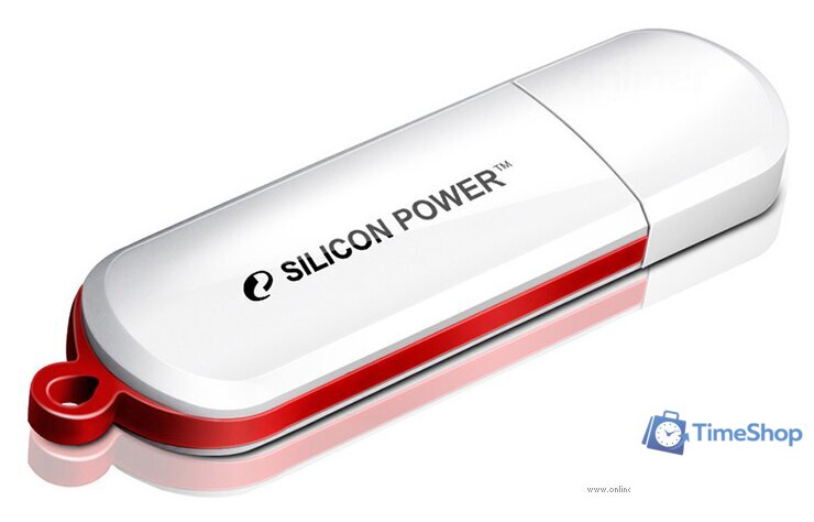 USB Flash Silicon-Power LuxMini 320 32GB (белый/красный) - Изображение №2 — Интернет-магазин Time-Shop