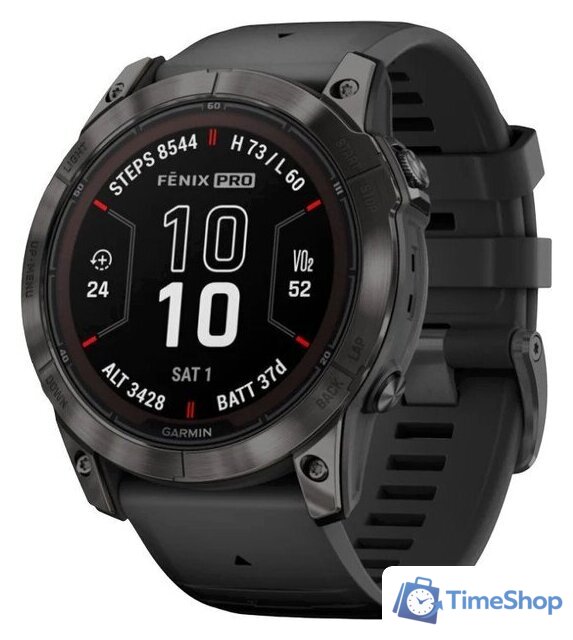 Умные часы Garmin Fenix 7X Pro Sapphire Solar (карбоново-серый титан/черный) - Изображение №1 — Интернет-магазин Time-Shop