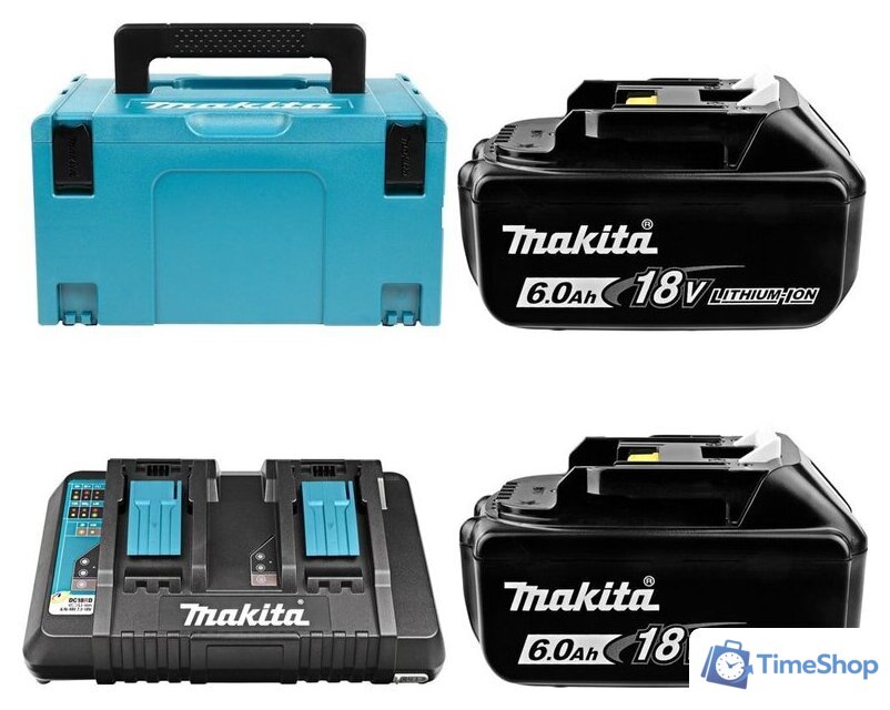 Аккумулятор с зарядным устройством Makita BL1860B + DC18RD 198080-9 (40В/6 Ah + 7.2-18В) - Изображение №1 — Интернет-магазин Time-Shop