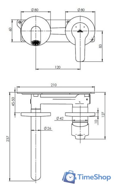 Смеситель Rubineta Torino-1F (BK) PM0010 - Изображение №2 — Интернет-магазин Time-Shop