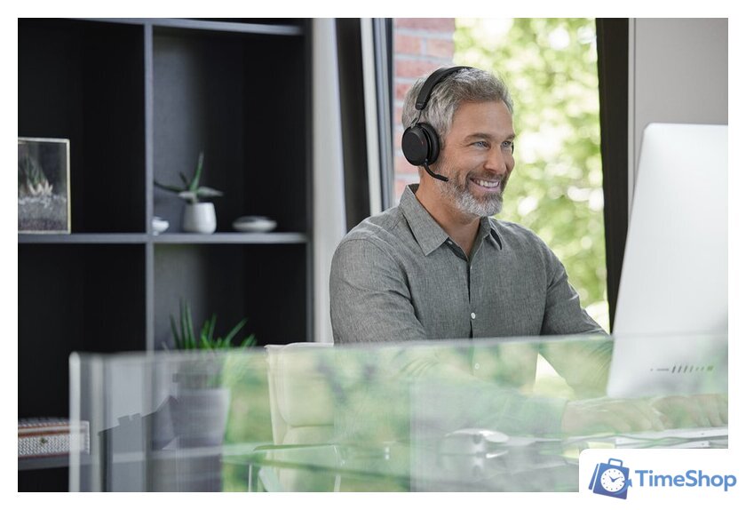 Офисная гарнитура Jabra Evolve2 75 UC Stereo USB-A (черный) - Изображение №6 — Интернет-магазин Time-Shop