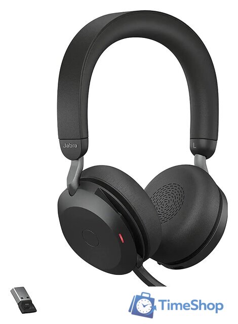 Офисная гарнитура Jabra Evolve2 75 UC Stereo USB-A (черный) - Изображение №1 — Интернет-магазин Time-Shop