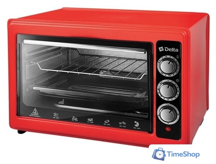 Мини-печь Delta D-0123 (красный) - Изображение №1 — Интернет-магазин Time-Shop