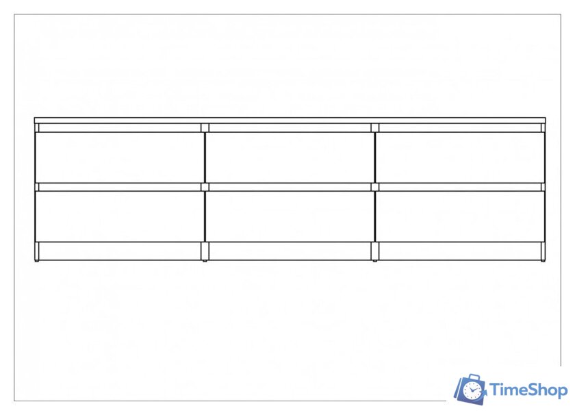 Тумба Mio Tesoro Кастор 6 ящиков 2.03.03.110.4 (серый) - Изображение №4 — Интернет-магазин Time-Shop