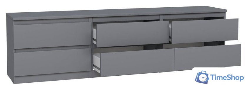 Тумба Mio Tesoro Кастор 6 ящиков 2.03.03.110.4 (серый) - Изображение №3 — Интернет-магазин Time-Shop