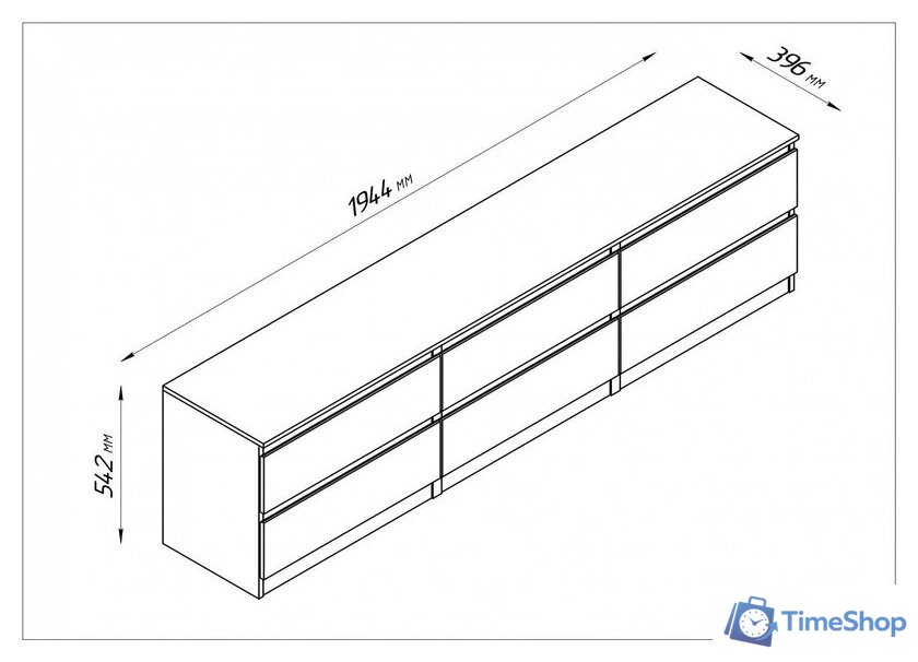 Тумба Mio Tesoro Кастор 6 ящиков 2.03.03.110.4 (серый) - Изображение №5 — Интернет-магазин Time-Shop