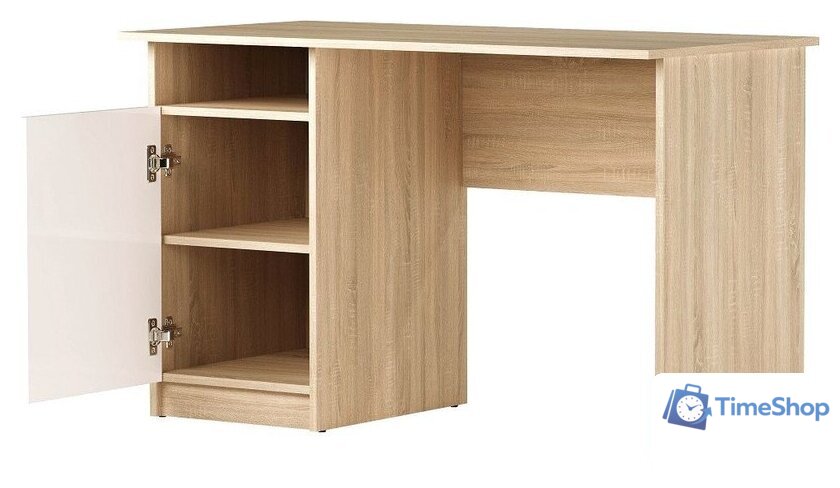 Стол Памир ПКС-12 (дуб сонома/белый глянец) - Изображение №3 — Интернет-магазин Time-Shop