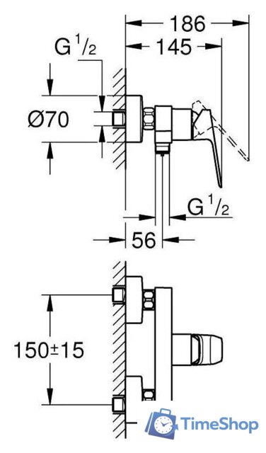 Смеситель Grohe Grohe-Cubeo 1018240000 - Изображение №4 — Интернет-магазин Time-Shop
