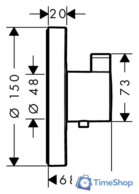 Смеситель Axor ShowerSelect S Highflow 15741000 - Изображение №2 — Интернет-магазин Time-Shop