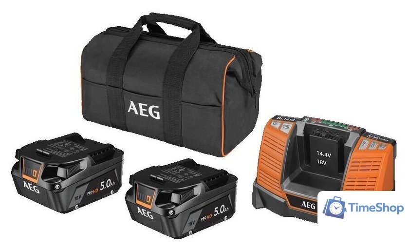 Аккумулятор с зарядным устройством AEG Powertools SETLL1850SHD 4935478945 (2x18В/5 Ah + 18В, сумка) - Изображение №1 — Интернет-магазин Time-Shop