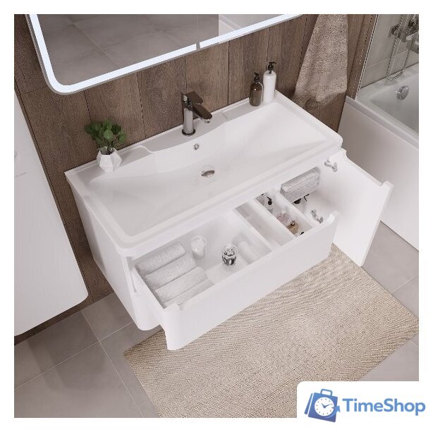  Grossman Тумба под умывальник Адель 90 см подвесная (белый) - Изображение №3 — Интернет-магазин Time-Shop