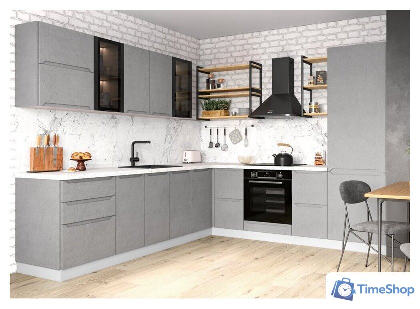 Шкаф навесной ДСВ Тренто П 700 (серый/серый) - Изображение №3 — Интернет-магазин Time-Shop