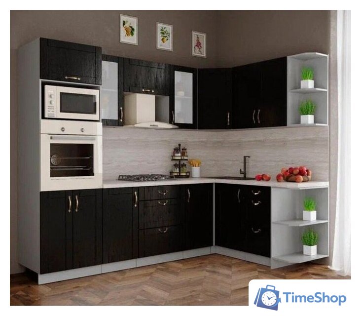 Готовая кухня Интерлиния Мила Крафт 1.68x2.6 правая (дуб английский) - Изображение №2 — Интернет-магазин Time-Shop