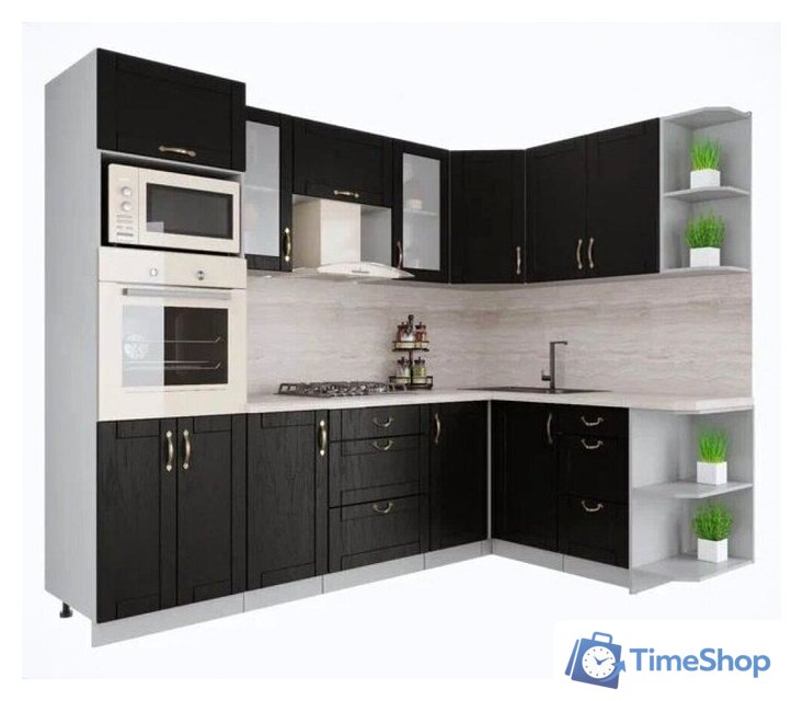 Готовая кухня Интерлиния Мила Крафт 1.68x2.6 правая (дуб английский) - Изображение №1 — Интернет-магазин Time-Shop