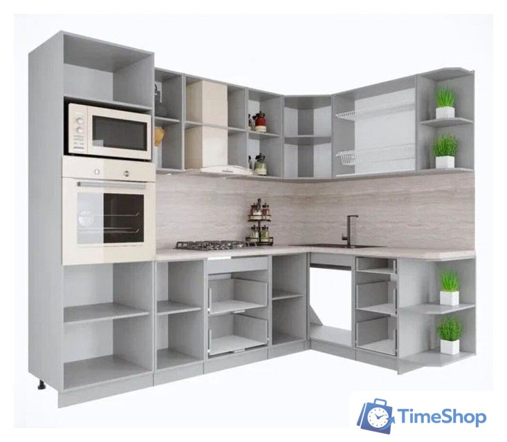 Готовая кухня Интерлиния Мила Крафт 1.68x2.6 правая (дуб английский) - Изображение №3 — Интернет-магазин Time-Shop