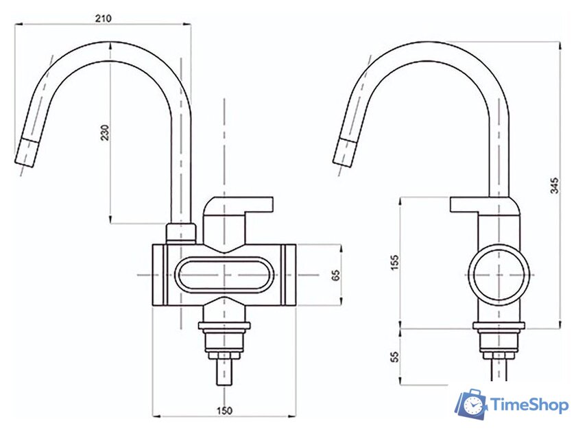 Проточный электрический водонагреватель-кран Mixline WH-003 (золото) - Изображение №5 — Интернет-магазин Time-Shop
