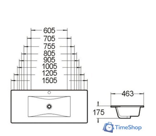 Умывальник SantiLine SL-2102 (90) - Изображение №2 — Интернет-магазин Time-Shop
