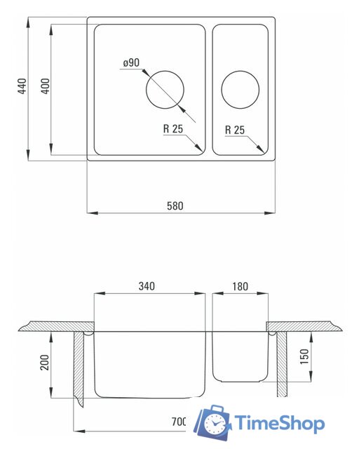 Кухонная мойка Deante Egeria ZPE 050C - Изображение №2 — Интернет-магазин Time-Shop
