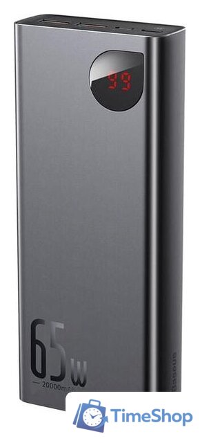 Внешний аккумулятор Baseus Adaman Metal Digital Display PPIMDA-D01 20000mAh (черный) - Изображение №2 — Интернет-магазин Time-Shop
