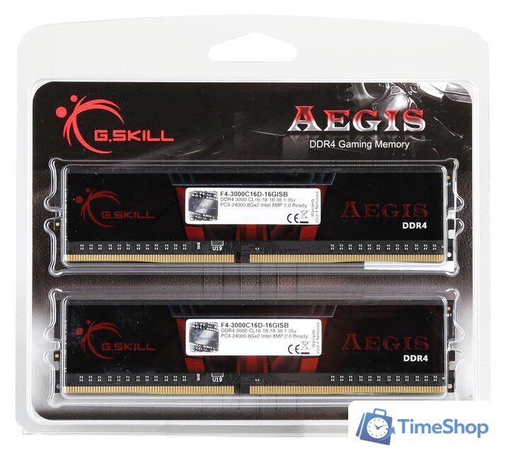 Оперативная память G.Skill Aegis 2x8GB DDR4 PC4-24000 F4-3000C16D-16GISB - Изображение №2 — Интернет-магазин Time-Shop
