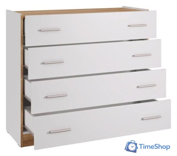 Комод НК-Мебель Fresco КМ-100N 72518529 (белый/дуб вотан) - Изображение №2 — Интернет-магазин Time-Shop