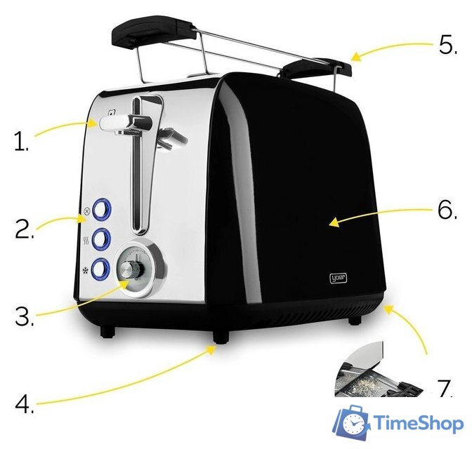 Тостер Yoer Crystal T02BK - Изображение №8 — Интернет-магазин Time-Shop