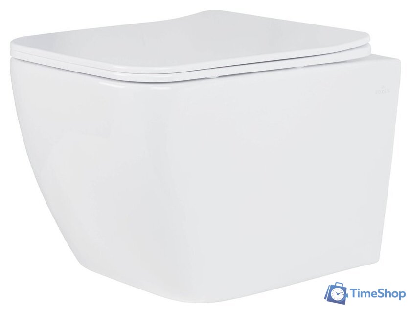 Унитаз подвесной Roxen Cube One Rimless 6 в 1 StounFix Dual Fresh 543879 (кнопка: черный матовый) - Изображение №4 — Интернет-магазин Time-Shop