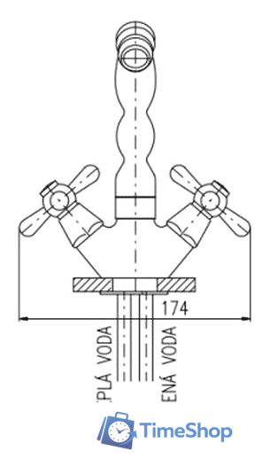 Смеситель Slezak RAV Морава Ретро MK120.5/9SM - Изображение №2 — Интернет-магазин Time-Shop