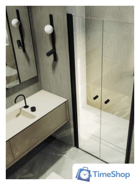 Душевая дверь MaybahGlass 198x89 MGD-423-6 (прозрачное стекло/черный) - Изображение №5 — Интернет-магазин Time-Shop
