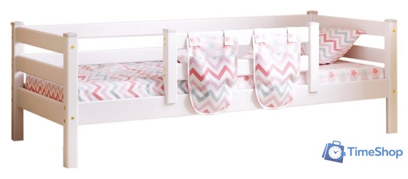 Кровать-тахта Мебельград Соня вариант 4 (массив сосны белый) - Изображение №1 — Интернет-магазин Time-Shop