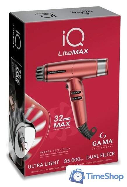 Фен GA.MA IQ Lite Max (красный) - Изображение №16 — Интернет-магазин Time-Shop