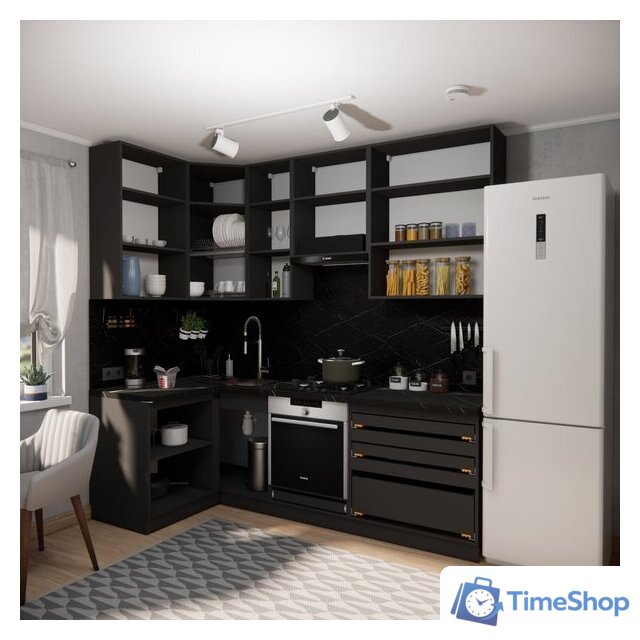 Готовая кухня ВерсоМебель Эко Премиум 1.2x2.4 левая (кашемир/ст. тунис) - Изображение №6 — Интернет-магазин Time-Shop