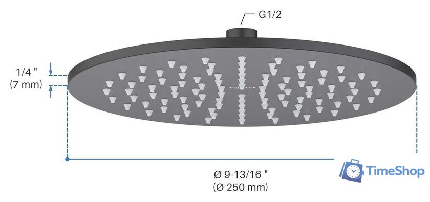 Верхний душ Aquatek AQ2077MB (черный матовый) - Изображение №7 — Интернет-магазин Time-Shop