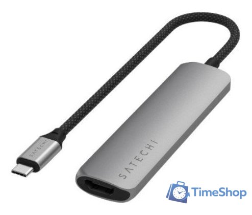 Док-станция Satechi 4-in-1 USB-C Slim Multiport Adapter 4K ST-P4SM (серый) - Изображение №1 — Интернет-магазин Time-Shop
