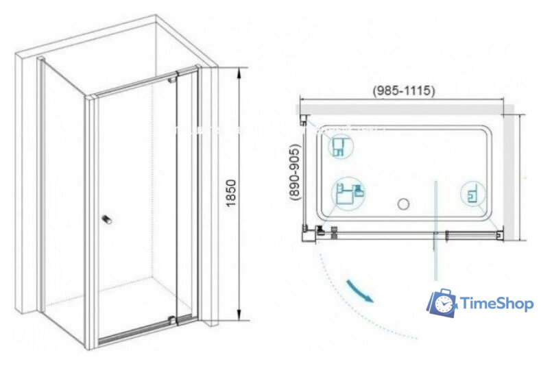 Душевой уголок RGW PA-44-1B 410844109-014 - Изображение №3 — Интернет-магазин Time-Shop