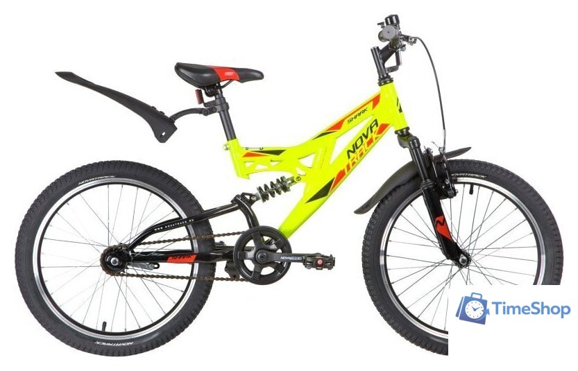 Детский велосипед Novatrack Shark 20 2020 20SS1V.SHARK.GN20 (зеленый) - Изображение №1 — Интернет-магазин Time-Shop
