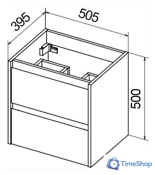 BelBagno Тумба под умывальник Kraft 39-500/390-2C-SO-PP (pino pasadena) - Изображение №3 — Интернет-магазин Time-Shop