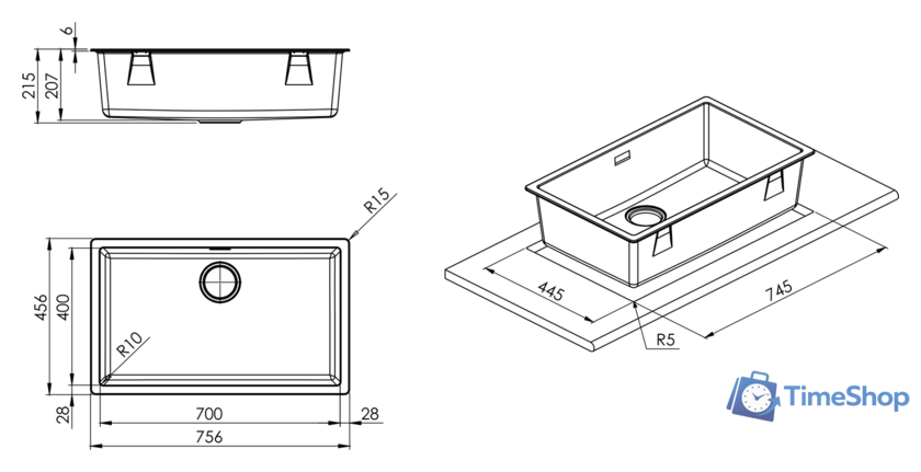 Кухонная мойка Smeg VZP76DV - Изображение №2 — Интернет-магазин Time-Shop