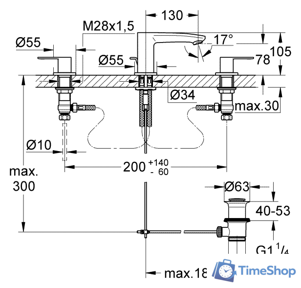 Смеситель Grohe Eurostyle Cosmopolitan 20208002 - Изображение №2 — Интернет-магазин Time-Shop