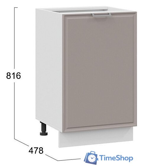 Шкаф напольный Трия Белладжио 1Н5 (белый/софт капучино) - Изображение №3 — Интернет-магазин Time-Shop