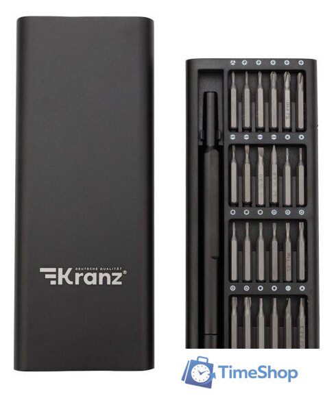 Набор отвертка с битами Kranz KR-12-4753 (25 предметов) - Изображение №1 — Интернет-магазин Time-Shop