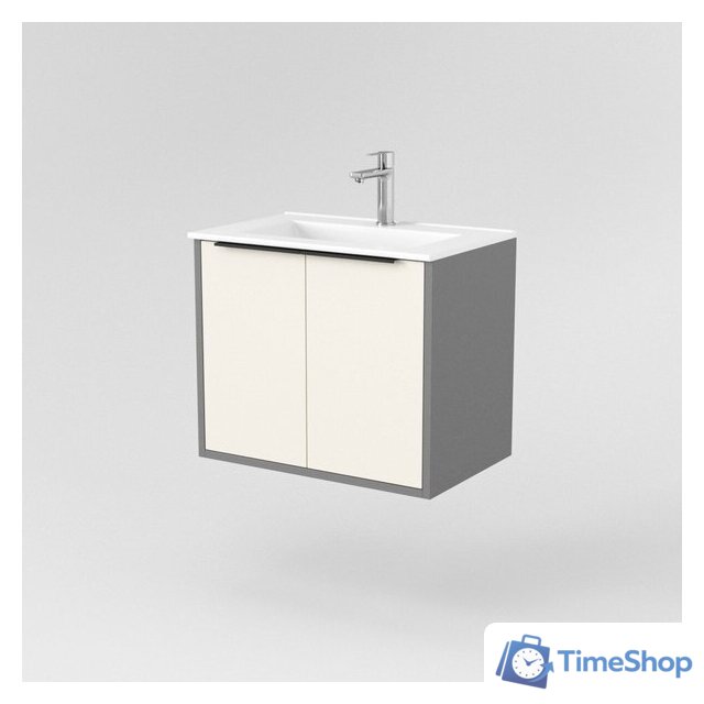  Дабер Тумба под умывальник 018 60 Т18.6.0.19Ч (бежевый/серый/ручка черная) - Изображение №2 — Интернет-магазин Time-Shop