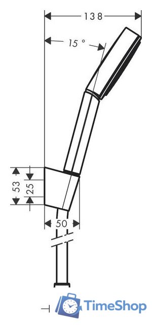 Душевой гарнитур  Hansgrohe Pulsify 105 1jet 24301000 (хром) - Изображение №2 — Интернет-магазин Time-Shop