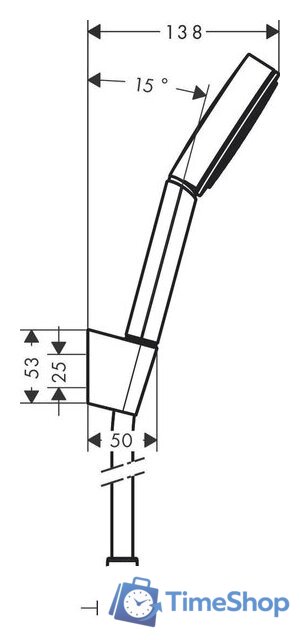 Душевой гарнитур  Hansgrohe Pulsify 105 1jet 24301000 (хром) - Изображение №2 — Интернет-магазин Time-Shop