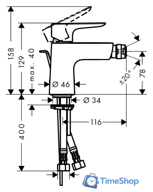 Смеситель Hansgrohe Talis E 71720000 - Изображение №2 — Интернет-магазин Time-Shop
