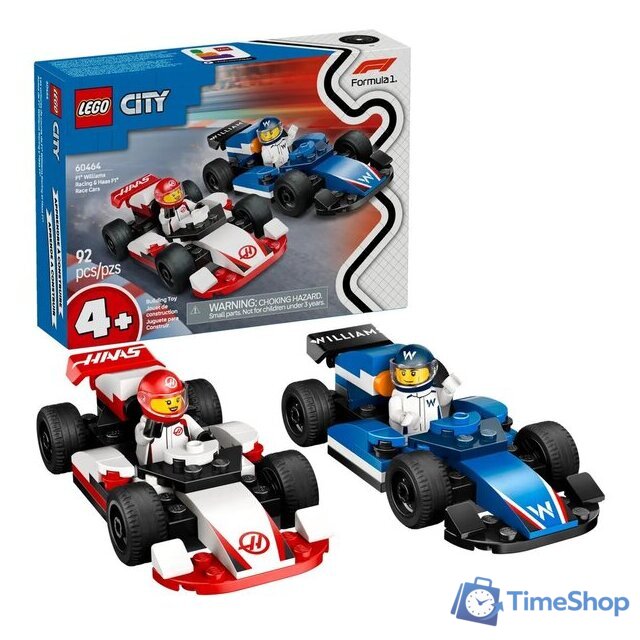 Конструктор LEGO City Formula 1 Гоночные автомобили Williams и Haas 60464 - Изображение №3 — Интернет-магазин Time-Shop