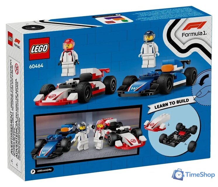 Конструктор LEGO City Formula 1 Гоночные автомобили Williams и Haas 60464 - Изображение №2 — Интернет-магазин Time-Shop