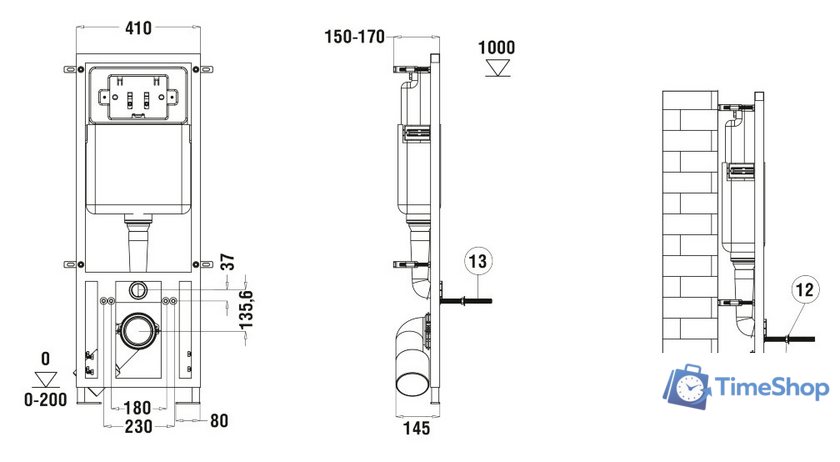 Инсталляция для унитаза WeltWasser Marberg 410 SE - Изображение №3 — Интернет-магазин Time-Shop