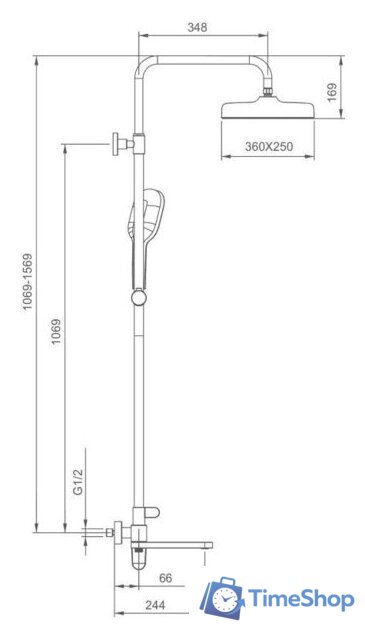 Душевая система  Gappo G2410-3 - Изображение №2 — Интернет-магазин Time-Shop