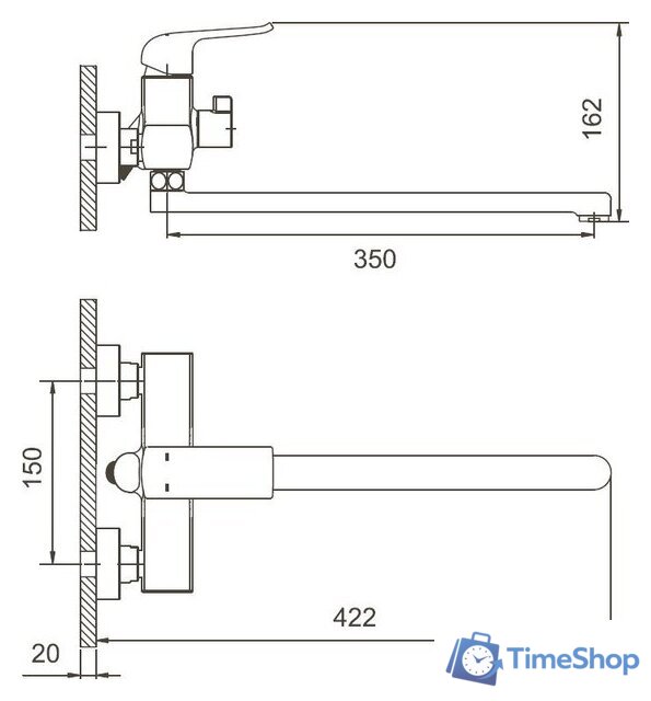 Смеситель Gappo G2250-8 - Изображение №2 — Интернет-магазин Time-Shop